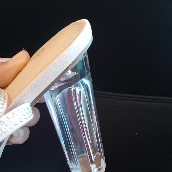 CLEAR JEWELED HEELED SANDALS SHOES SANDAL HIGH HEELS - Picture 9 of 15